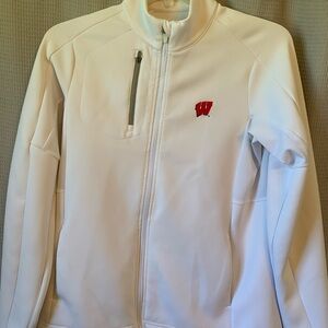 Antigua Women's White Ski Jacket with Red Accent